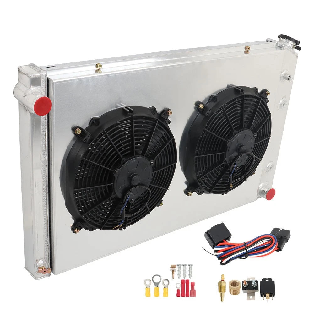 3-Row Radiator with Shroud Fan for Chevy C/K C20/30 K10/20 GMC C2500 (1973–1987)