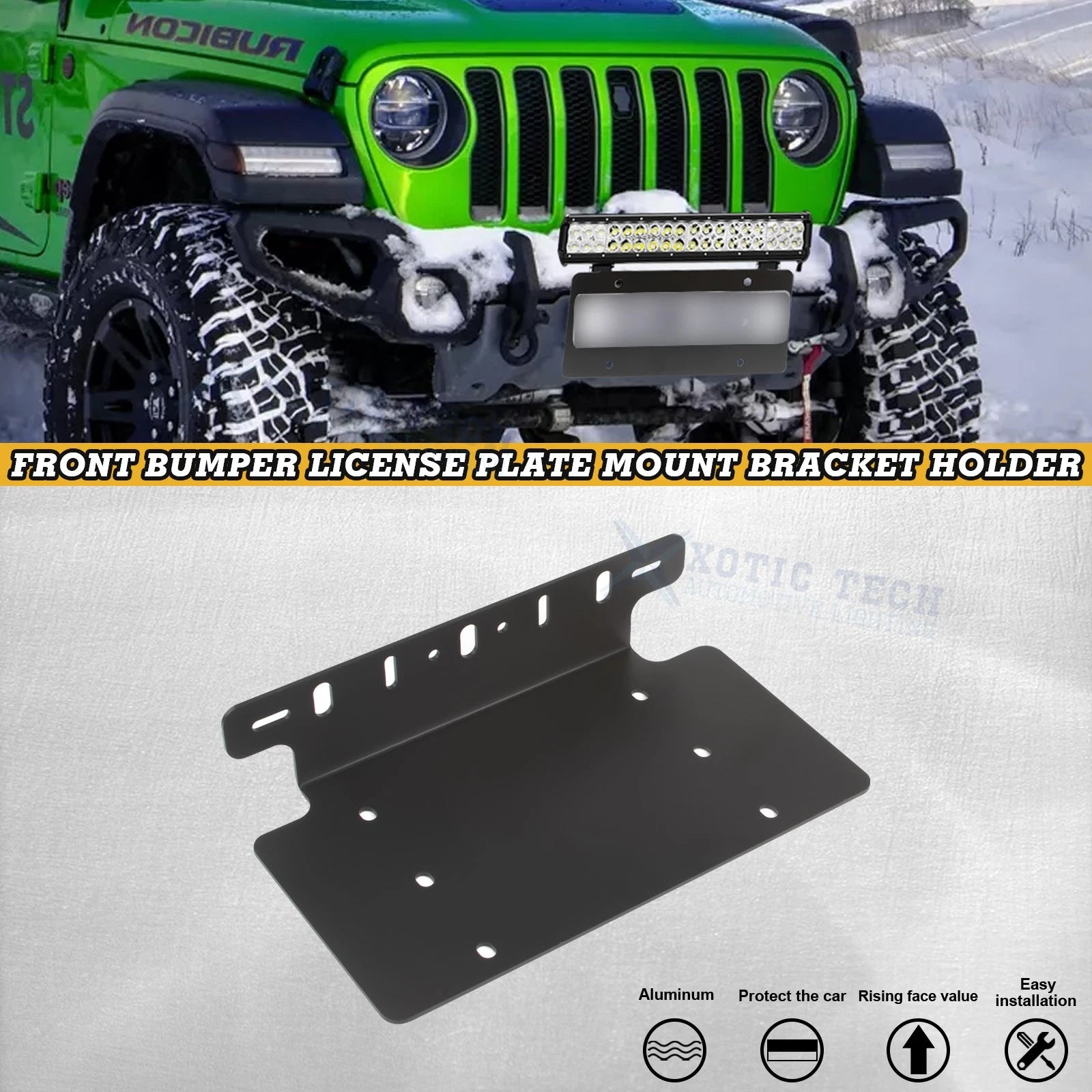 Front License Plate Mount Bracket for Off-Road Lights for SUV Pickup (—)