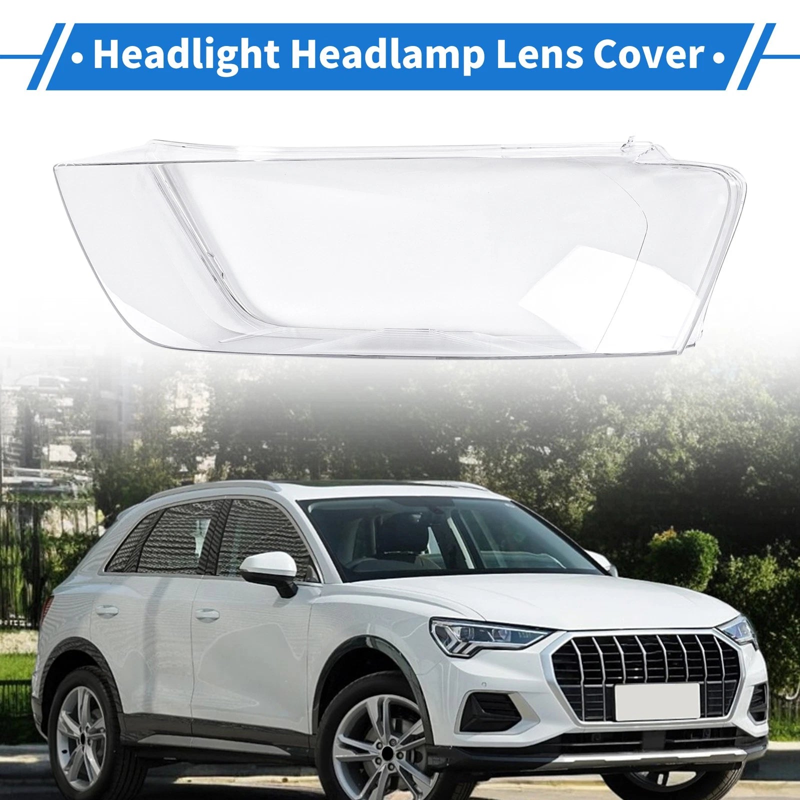 1 Pc Headlight Lens Cover for Audi Q3 (2012–2015) Clear