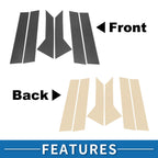 Set of 6 Door Pillar Window Trim for Ford Mondeo (2008–2013) Carbon Fiber