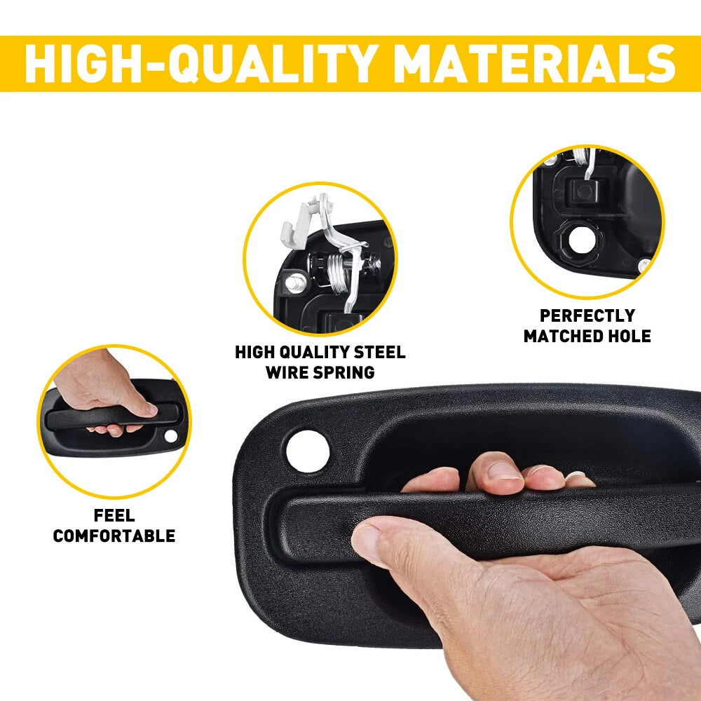 Exterior Door Handle for Chevy GMC (2000–2023) - Black Right Passenger Side