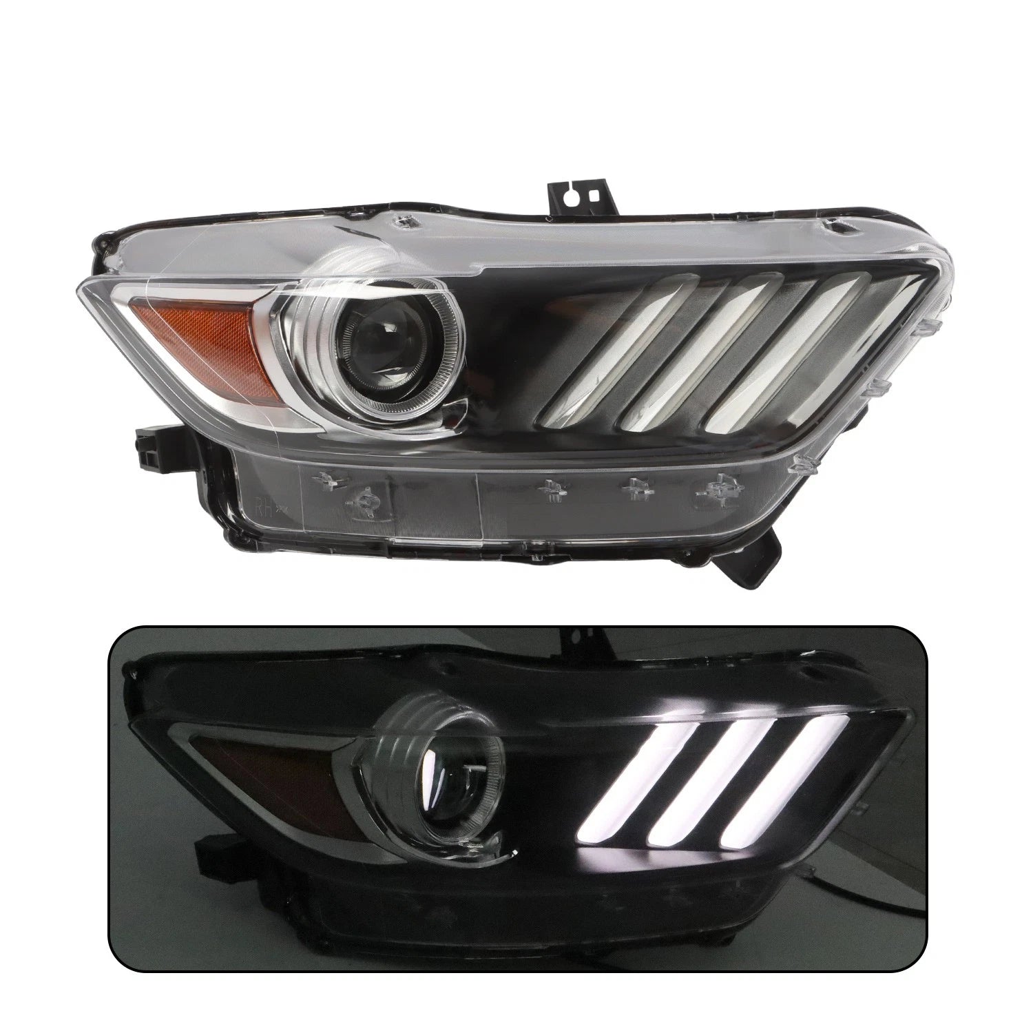 Right Passenger Side LED DRL Headlight Assembly for Ford Mustang (2015–2017)