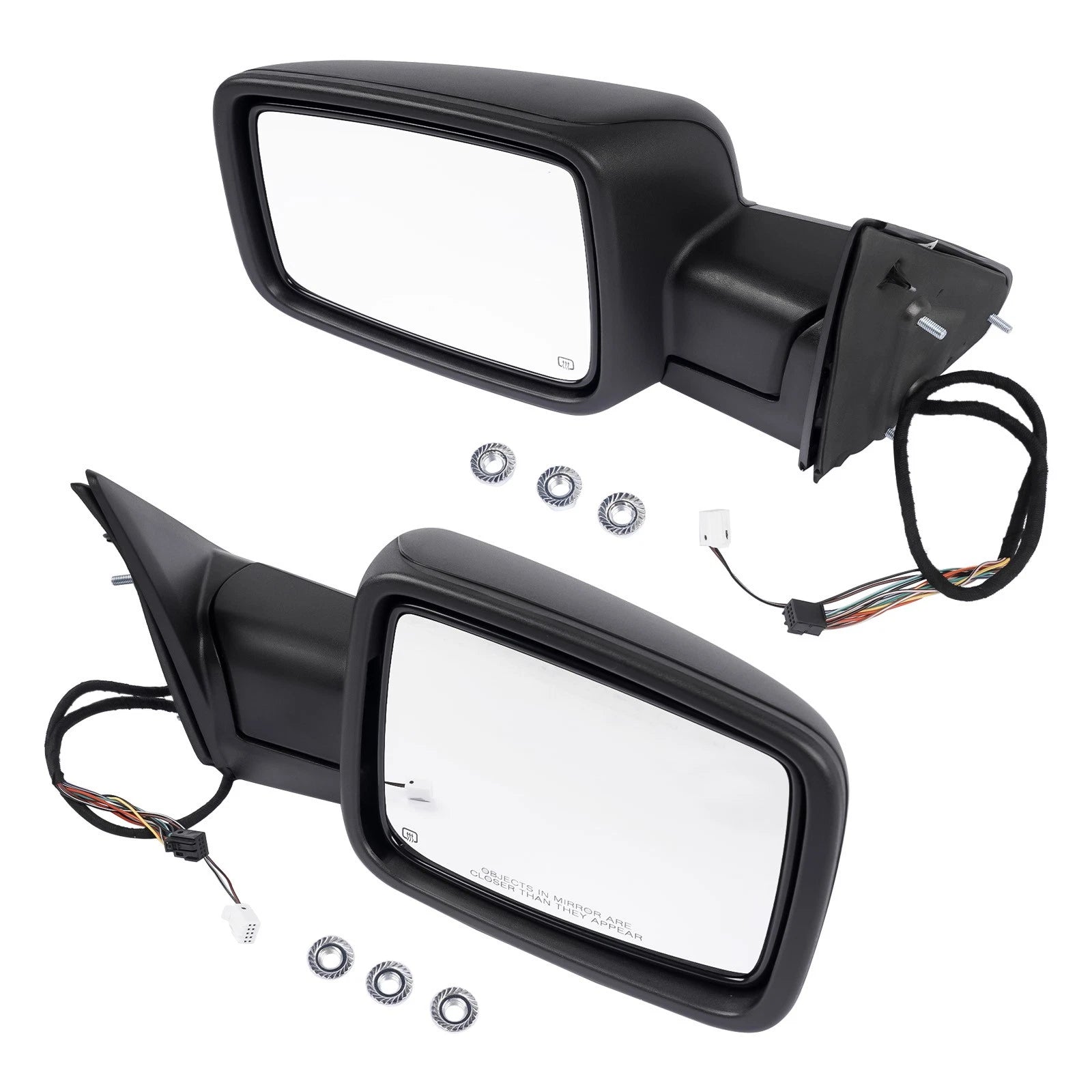 Pair Side Mirrors for Ram 1500 (2013–2019) Power Fold Heated Temp Sensor 68231241AI