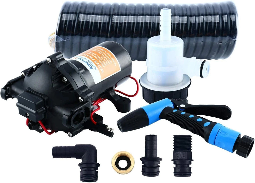 12V Washdown Pump Kit 5.0GPM 70PSI for Caravan RV Boat Marine Yacht