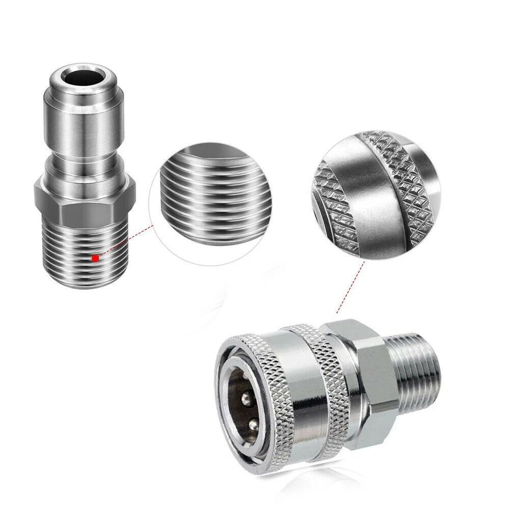 Adapter Kit for Pressure Washer 3/8" 5000 PSI Male Quick Connector