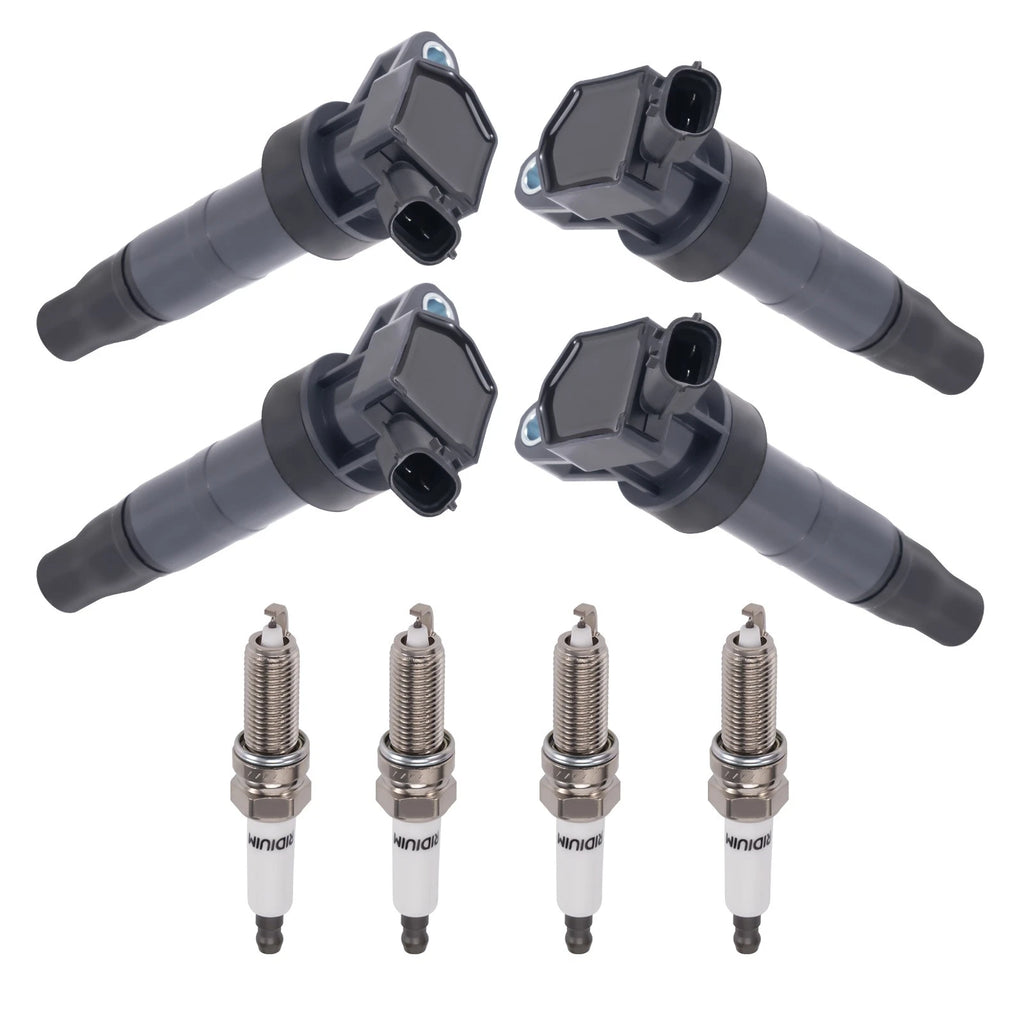4x Ignition Coil and 4x Spark Plug for Hyundai Genesis 4.6L V8 (2009–2012)