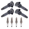 4x Ignition Coil and 4x Spark Plug for Hyundai Genesis 4.6L V8 (2009–2012)