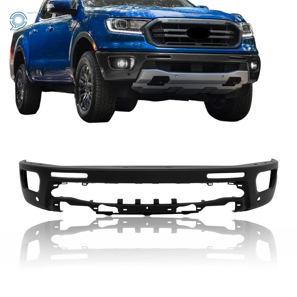 Matte Black Steel Front Bumper for Ford Ranger (2019–2023)