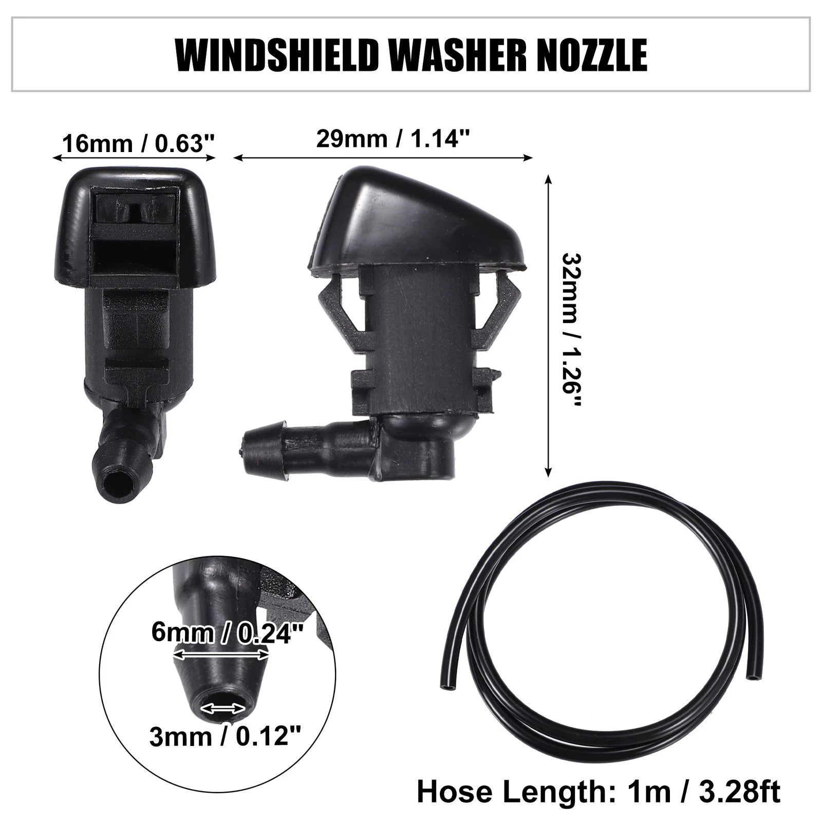 Set of 2 Windshield Washer Nozzles No.BT4Z17603A for Ford Edge (2012–2014)