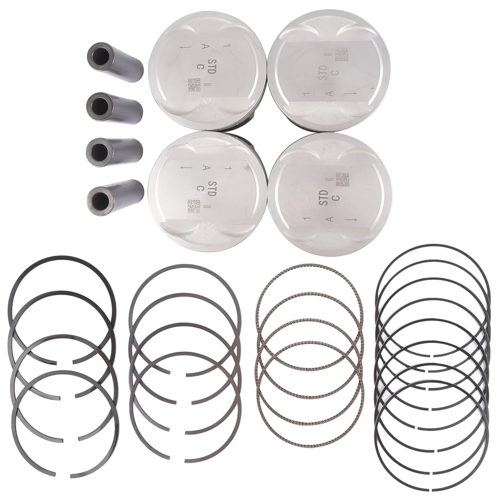Set of 4 Engine Pistons & Rings for Hyundai Tucson Sonata Kia Sportage