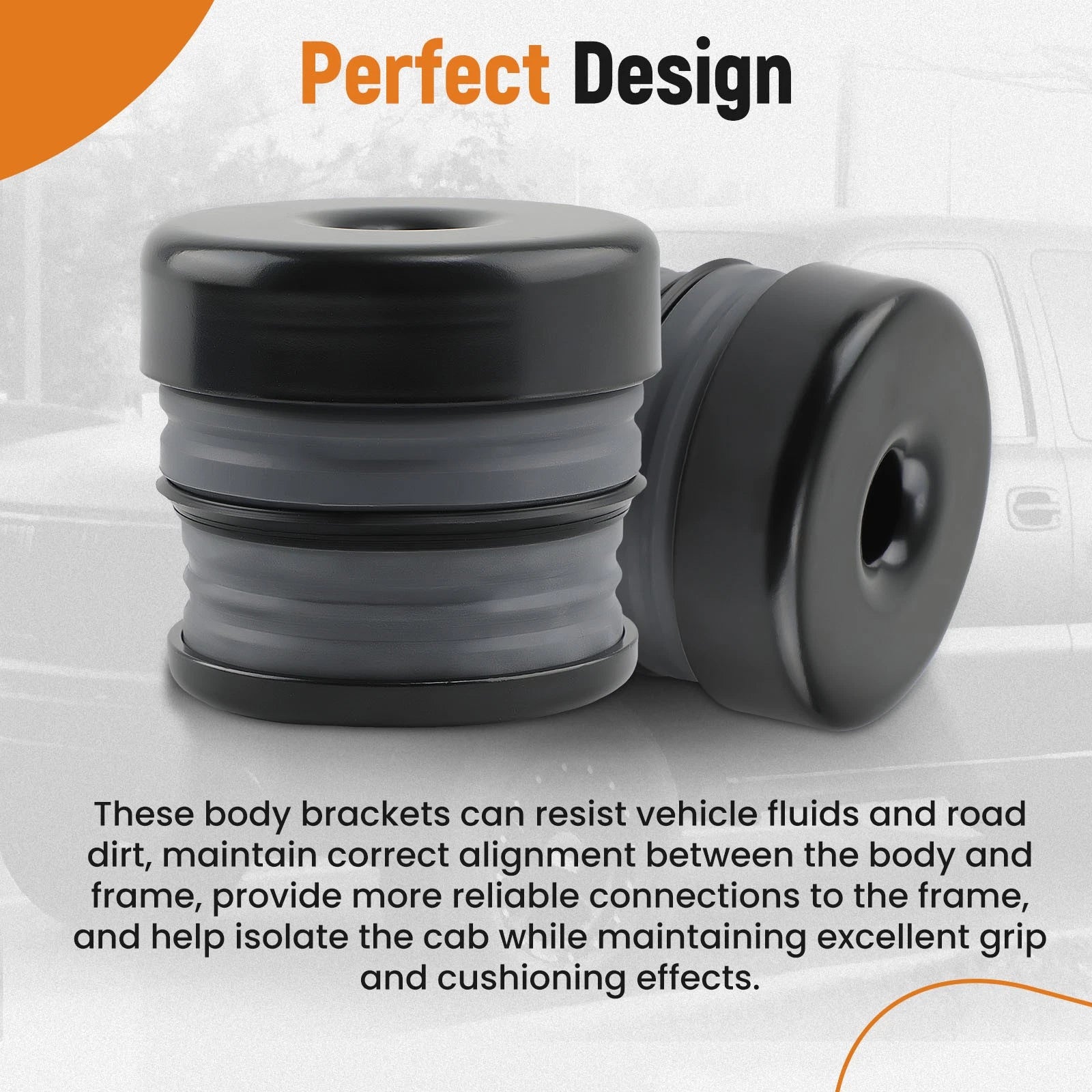 Silicone Body Mount Bushings Kit for Ford Super Duty Crew Cab (2008–2024)