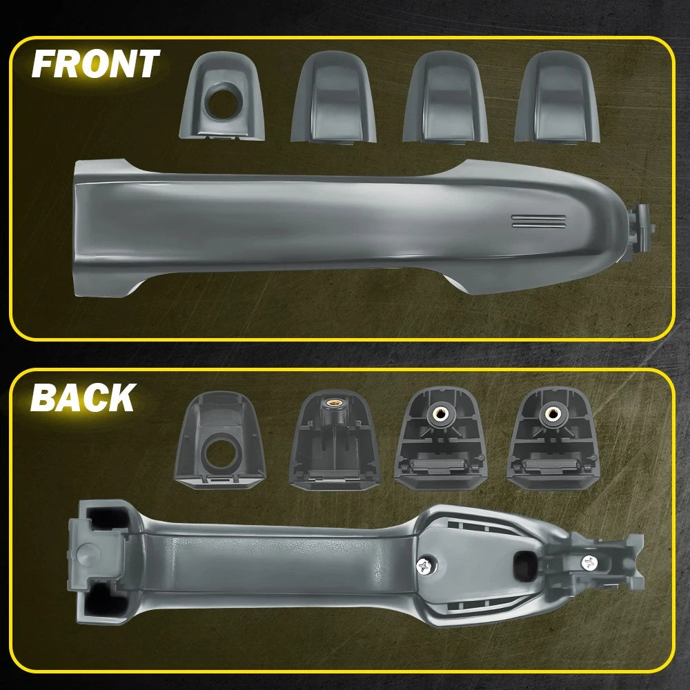 Set of 4 Gray Exterior Door Handles for Toyota Camry (2012–2017)