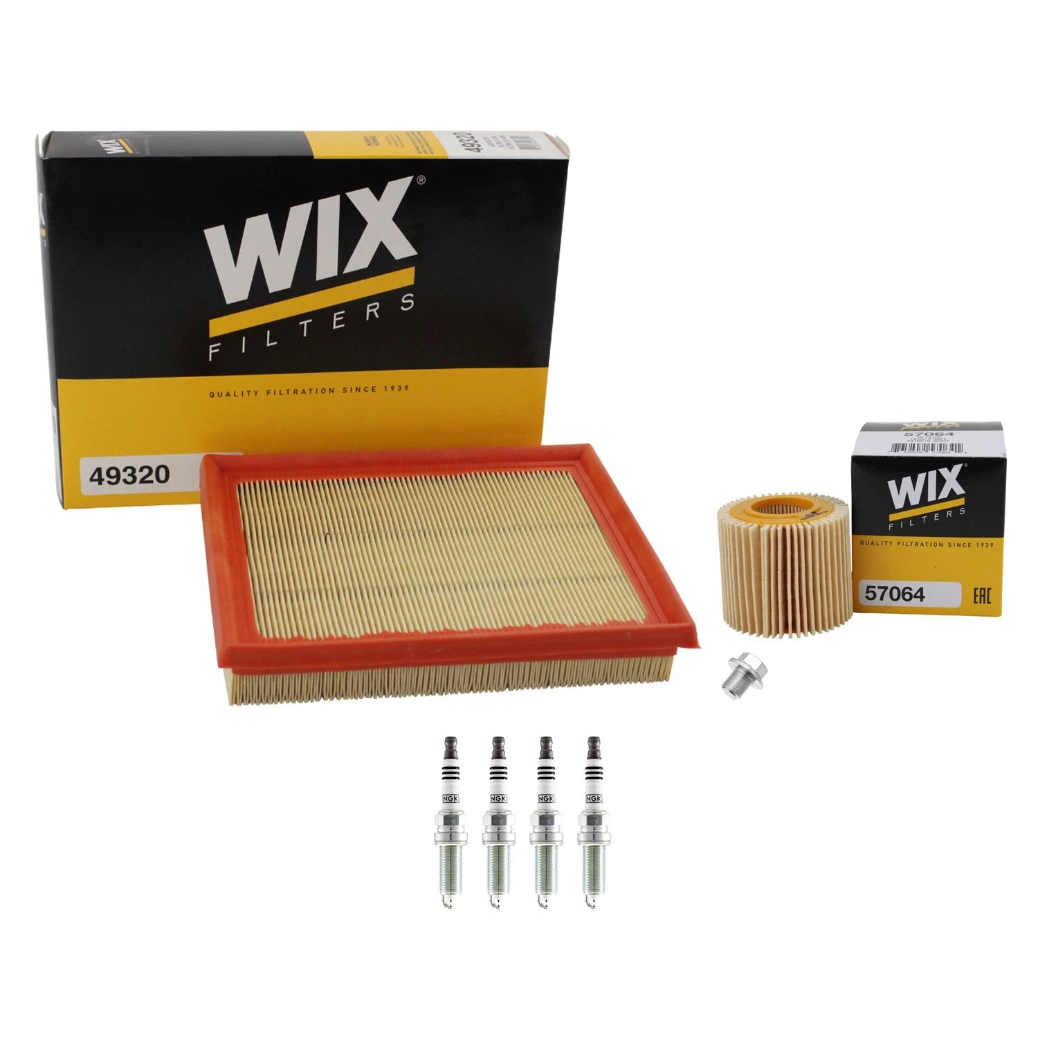 Wix Engine Air Oil Filters & NGK Spark Plug Kit for CT200h Prius V (2011–2017)