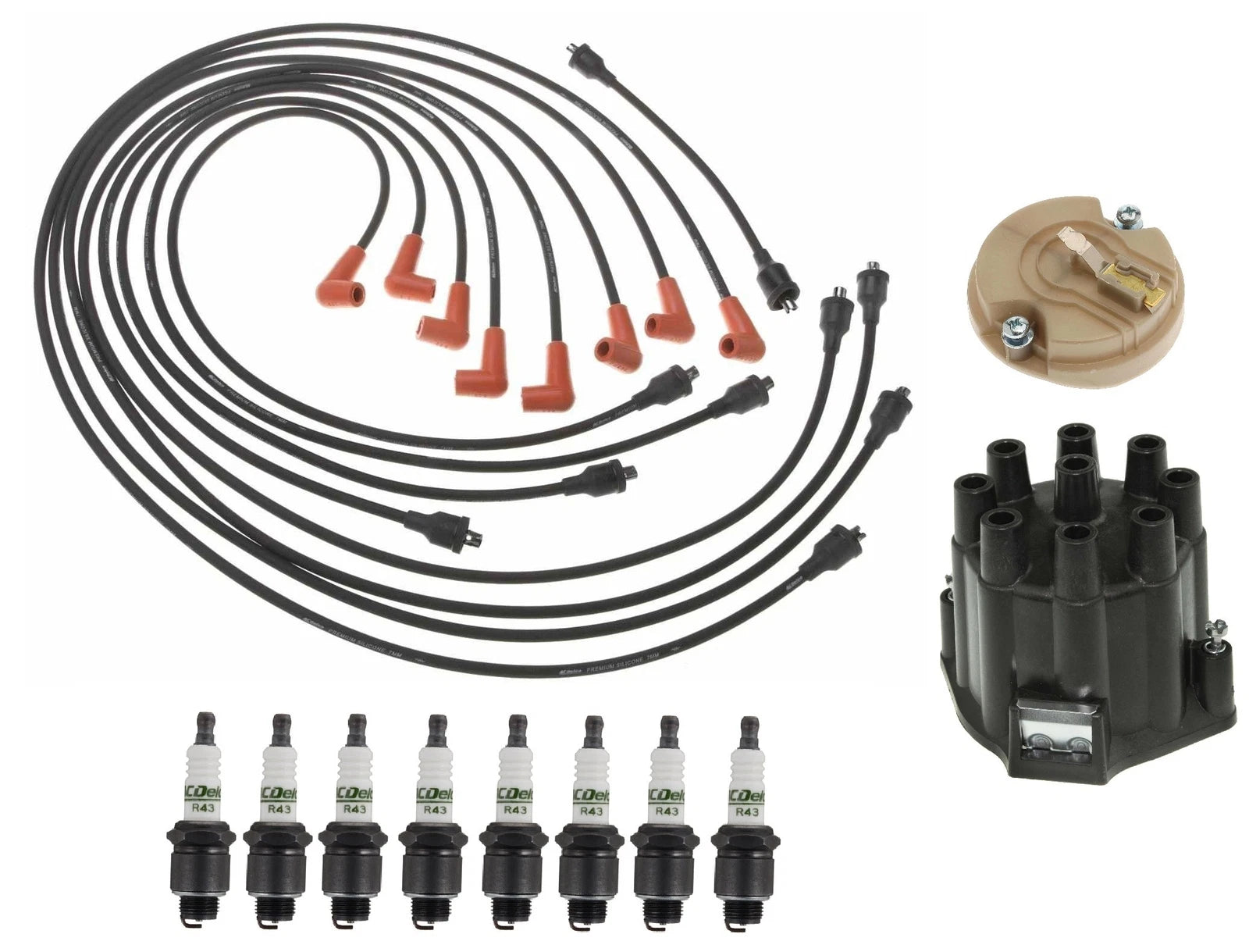 ACDelco Ignition Kit for Chevy GMC 5.7 V8 (1996–2002) - Rotor, Cap, Wires, Plugs