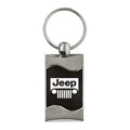 Grille on Black Rectangular Wave Keychain - Officially Licensed for Jeep