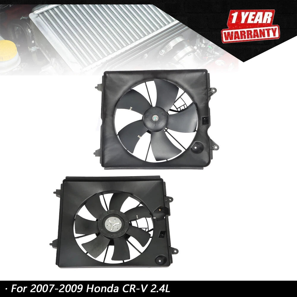 Set of 2 A/C Radiator Cooling Fan Assemblies for Honda CR-V (2007–2009)