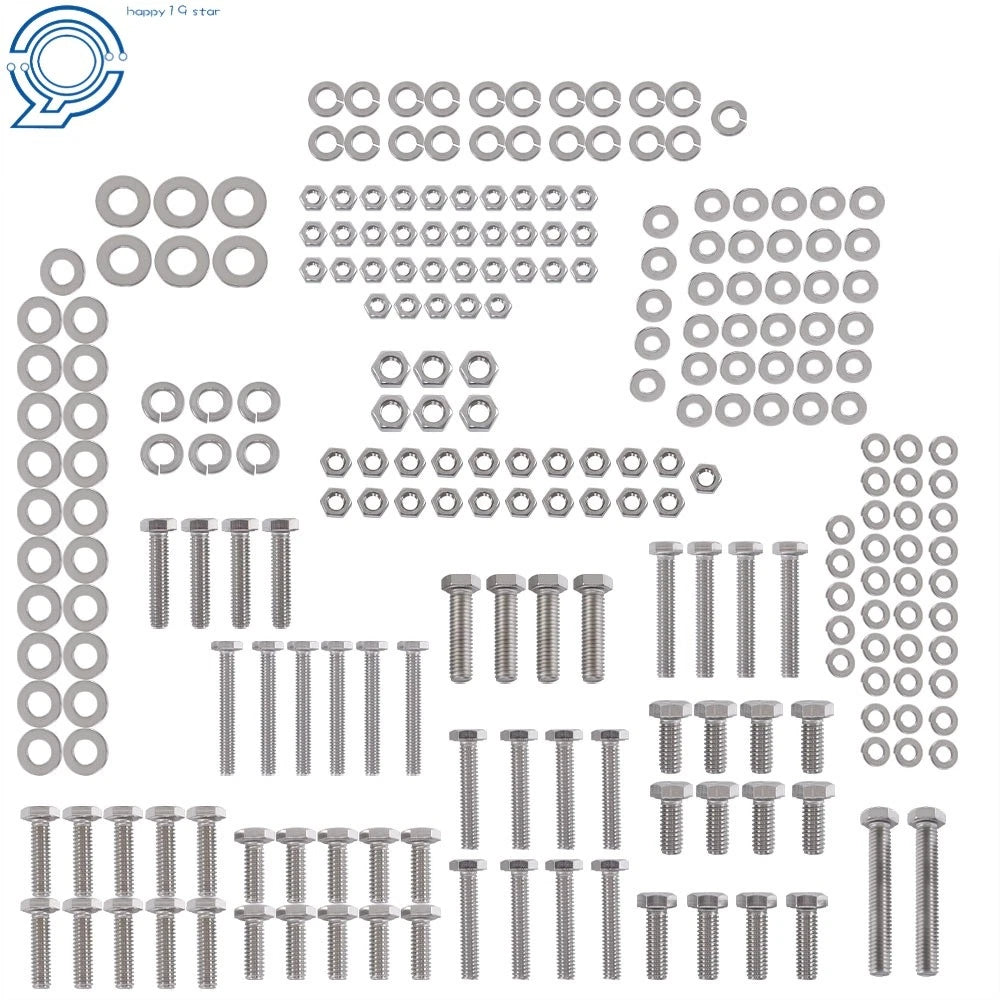 246PCS Stainless Steel Hex Head Nuts and Bolts Kit for Automotive