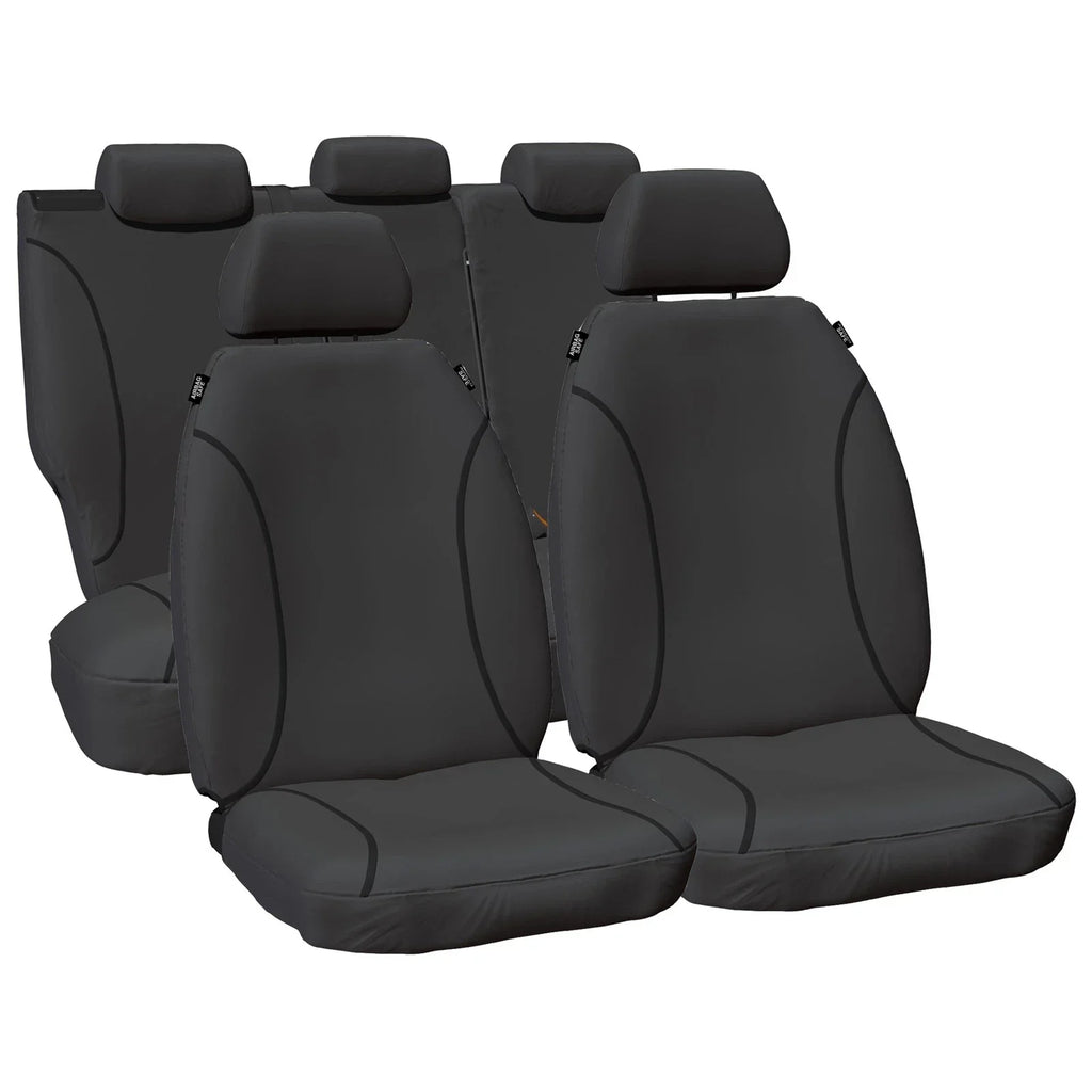 Front & Rear H/D Canvas Car Seat Covers for Toyota Hilux TGN16 (2005–2015)
