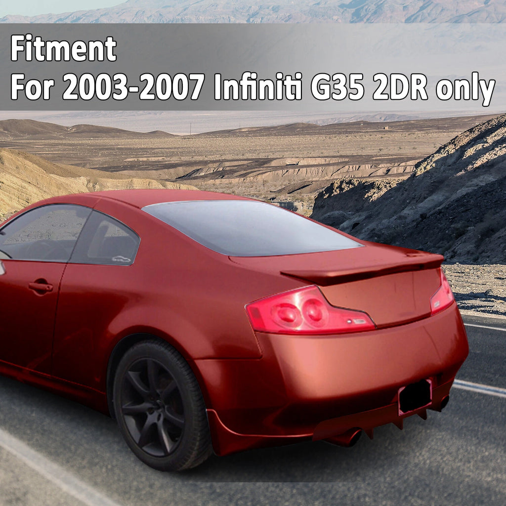 JDM Style Rear Lower Bumper Diffuser Lip for Infiniti G35 2DR Coupe (2003–2007)