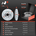 Set of 4 Drilled Brake Rotors & Ceramic Pads for Nissan Altima (2006)