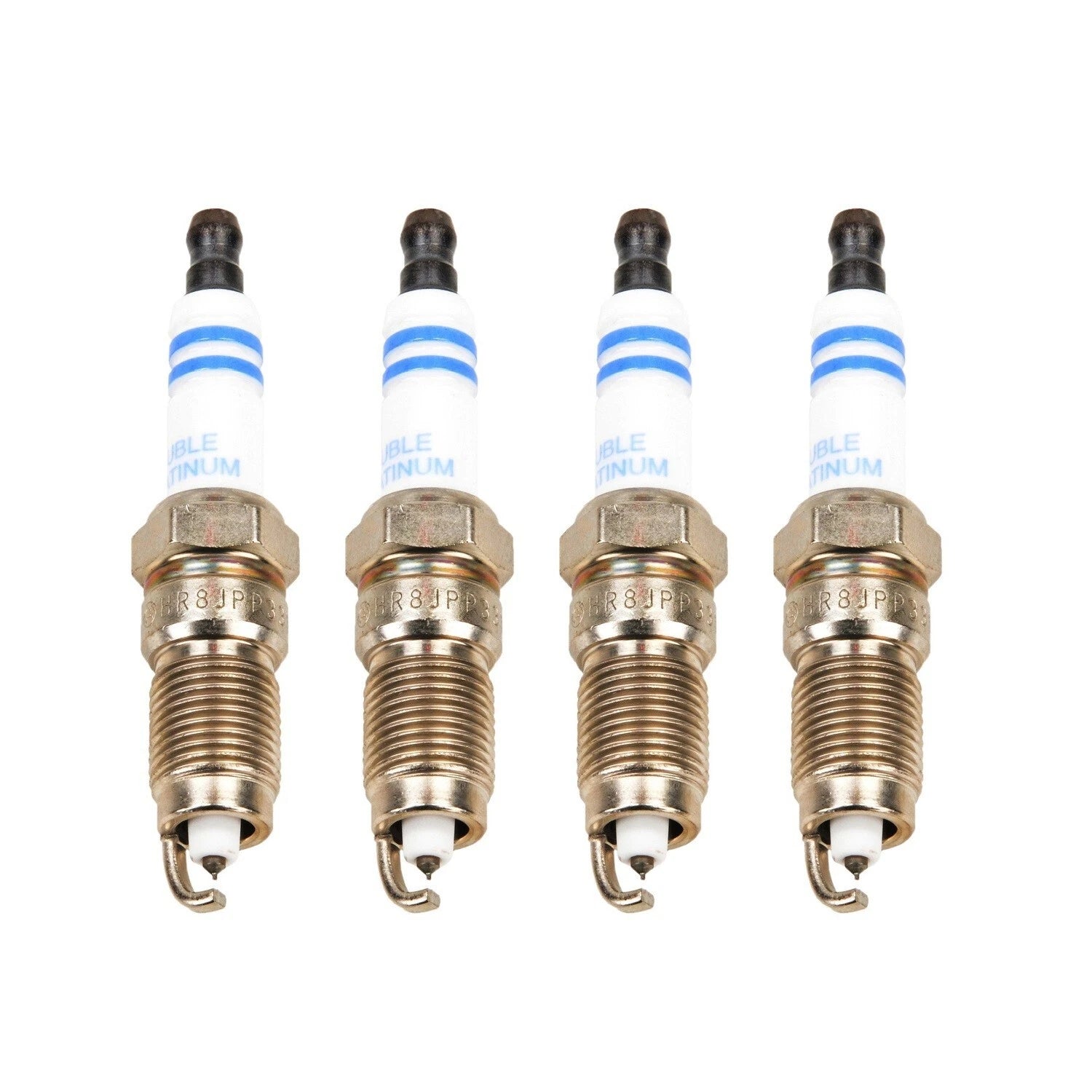 Set of 4 Bosch Double Platinum Spark Plugs for Buick Chevy Ford Rover Lincoln Mazda