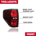 Set of 2 Rear Tail Lights for Ford F150 F-150 Pickup (2009–2014)