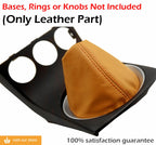 Leather Manual Shift Boot Cover for Nissan 350Z (2003–2008) Burnt Orange