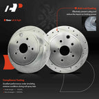 Set of 2 Rear Drilled Brake Rotors & Ceramic Pads for Subaru WRX (2015–2021)