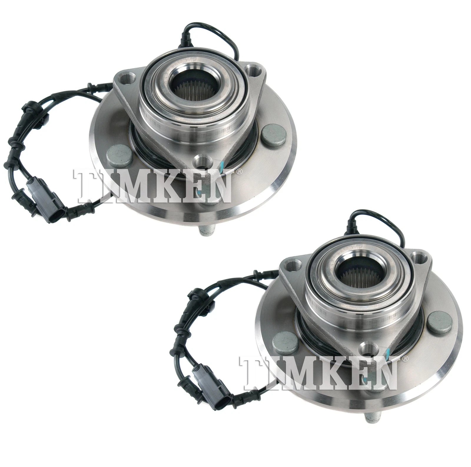 Set of 2 Timken Front Wheel Bearing Hub Kit for Ram 1500 (2002–2005) 4WD ABS