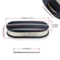 Set of 2 Black Chrome Half Finned Air Cleaners with Washable Filter 12"x2"