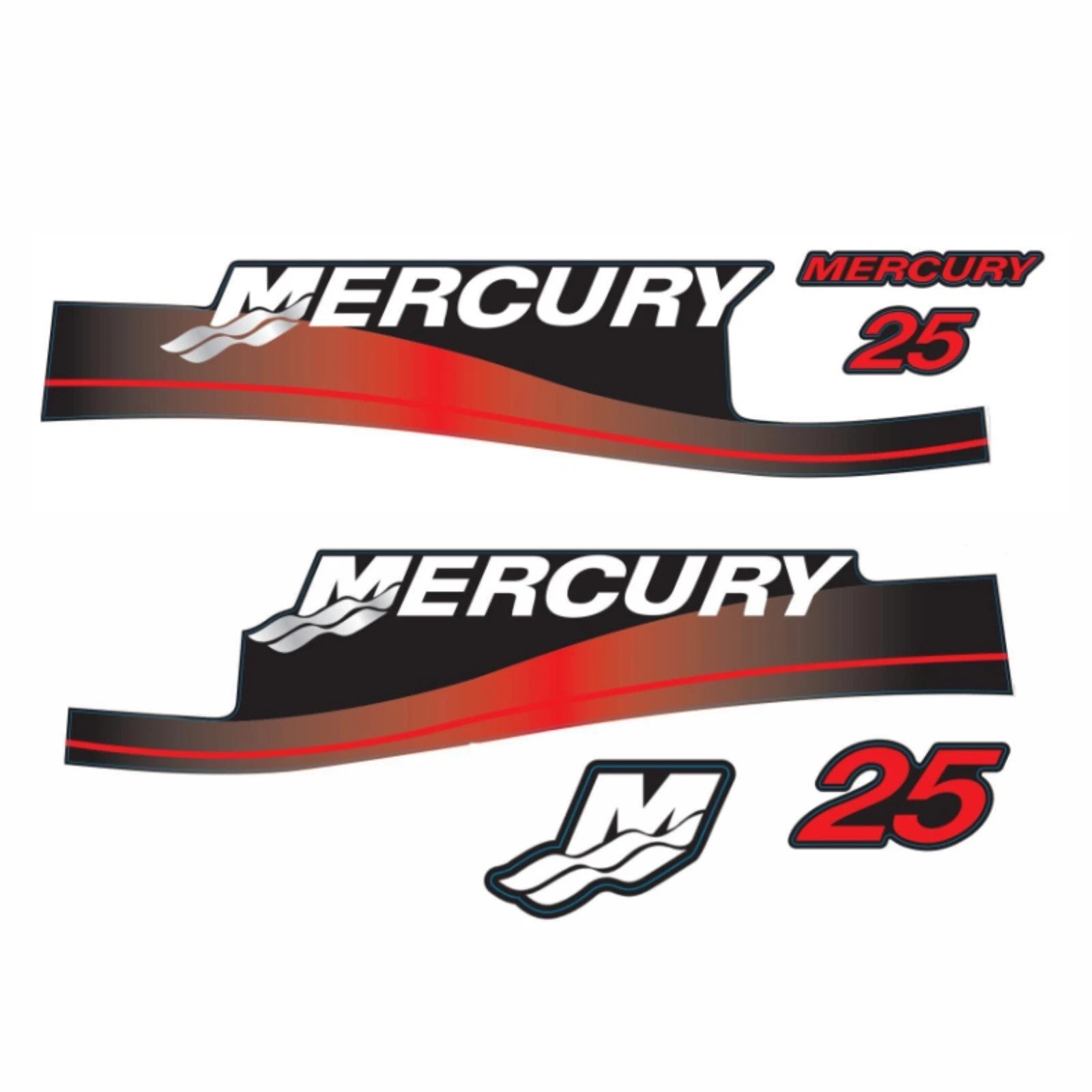 Decals Sticker for Mercury Outboard 25hp 2-Stroke (1999–2006) 808499A00