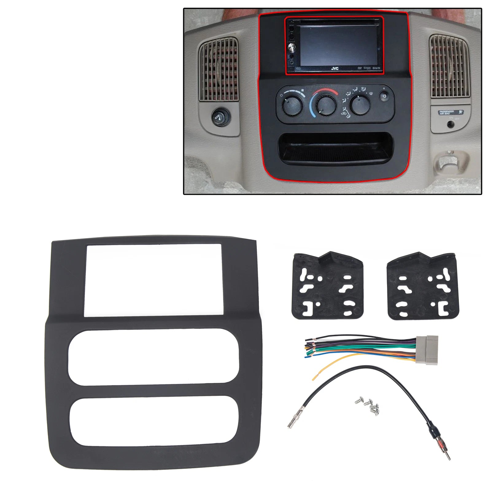 Double Din Radio Stereo Dash Kit for Dodge Ram (2002–2005)