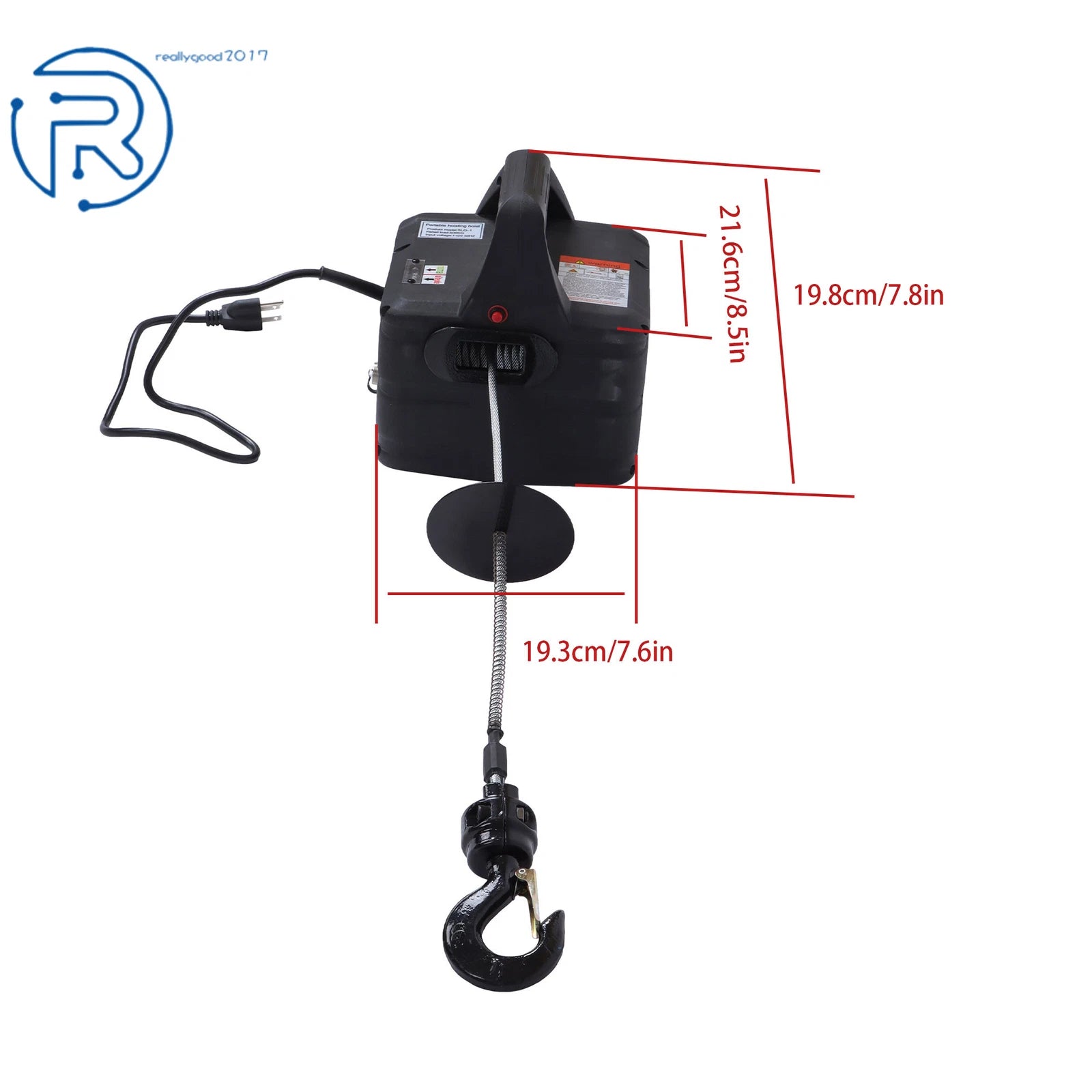 500-B Portable Electric Hoist Winch 1100lbs Wireless Remote Control