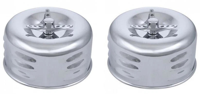 2 BBL Barrel Air Cleaners Chrome Louvered with Tri-Bar Nut for Universal (1900–9999)
