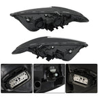 Headlights Pair for Ford Fusion (2013–2016) Black Halogen
