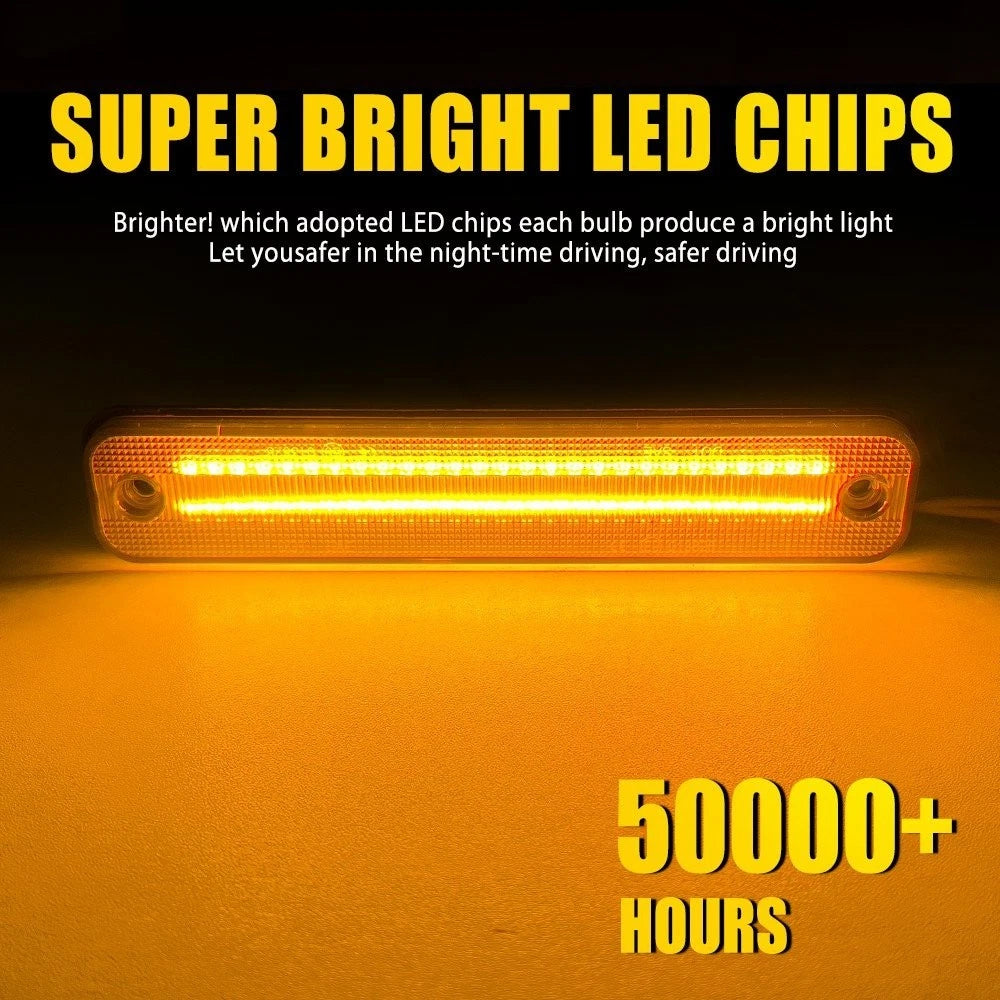 2X Front Amber LED Fender Side Marker Signal Lights for Hummer H2 (2003–2009)