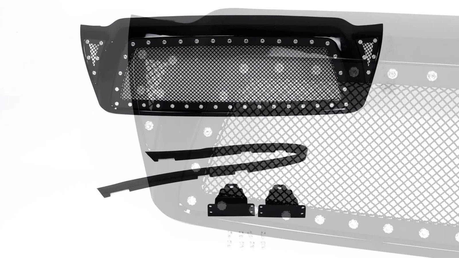 Rivet Mesh Black Upper Main Grille for Toyota Tacoma (2005–2011)