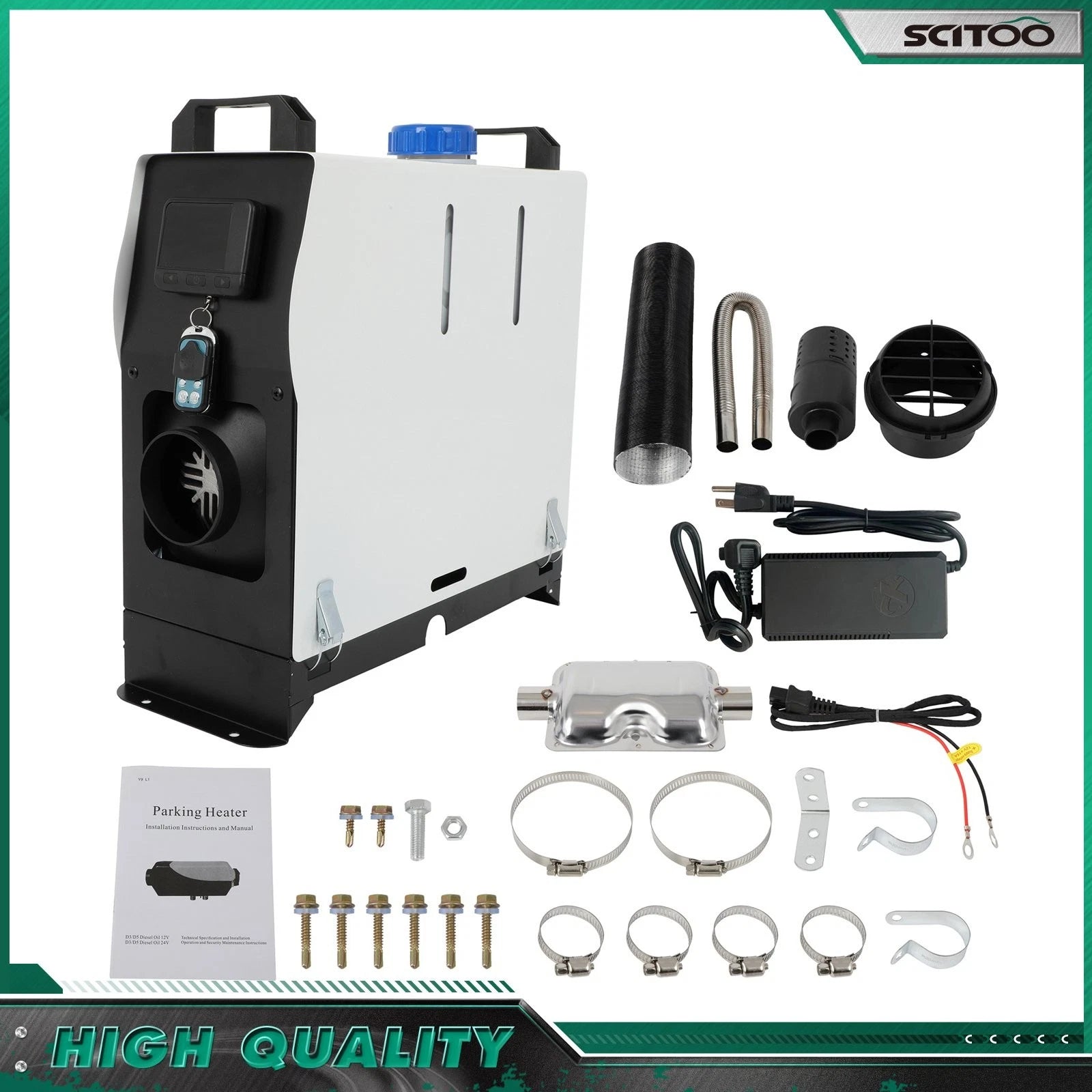 LCD Remote Control 12V 8KW for Car RV Diesel Air Heater (All-in-one)