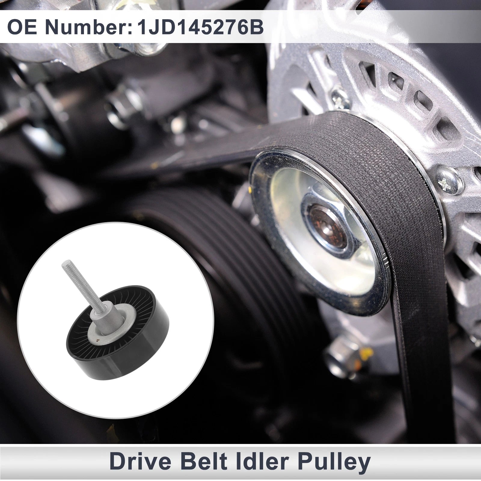 Drive Belt Idler Pulley for Audi A3 (2003–2007) No. 1JD145276B Black