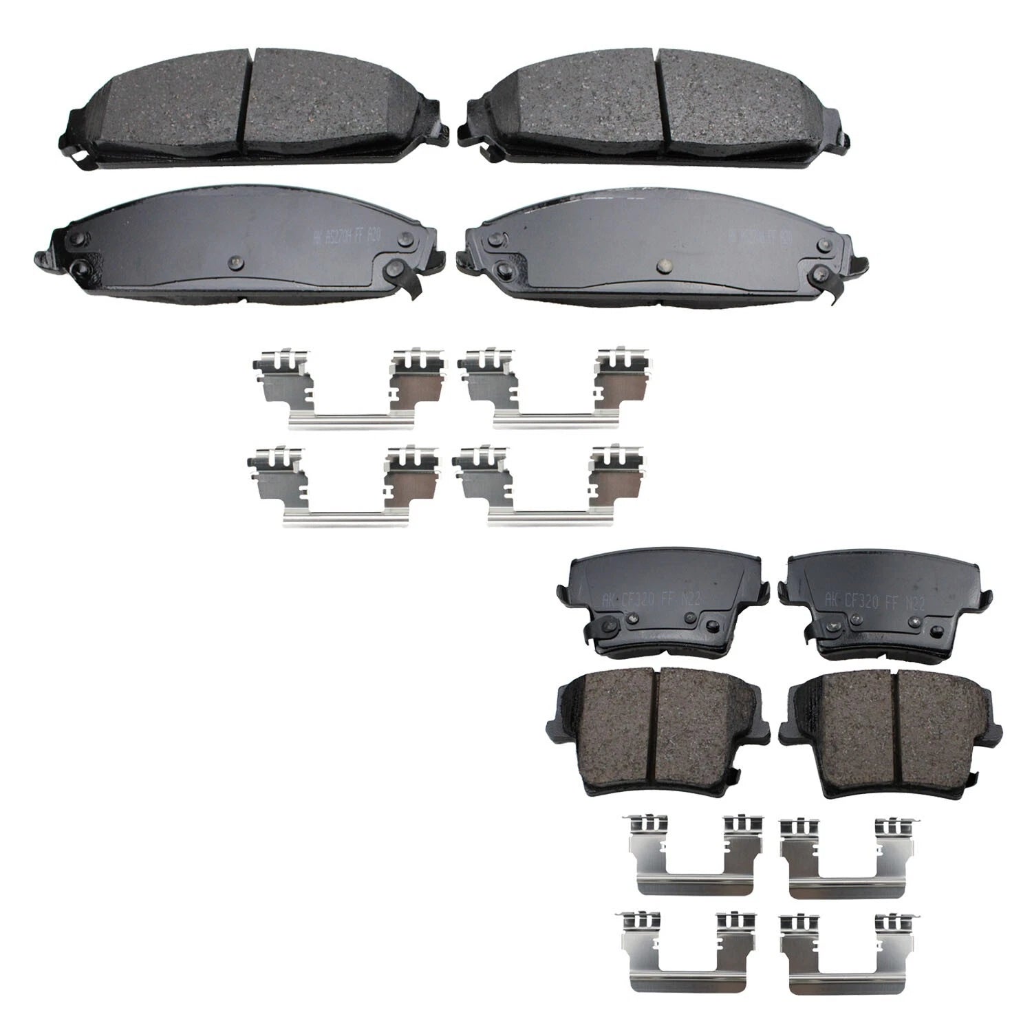 Set of 4 Akebono Ceramic HD Brake Pads for Dodge 300, Challenger, Charger, Magnum (2011–2023)