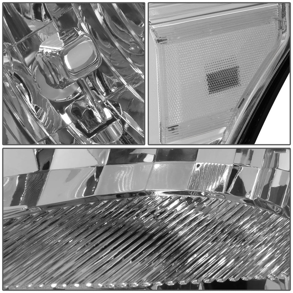 Pair of Chrome Housing Clear Corner Headlights for Ford Super Duty (2011–2016)