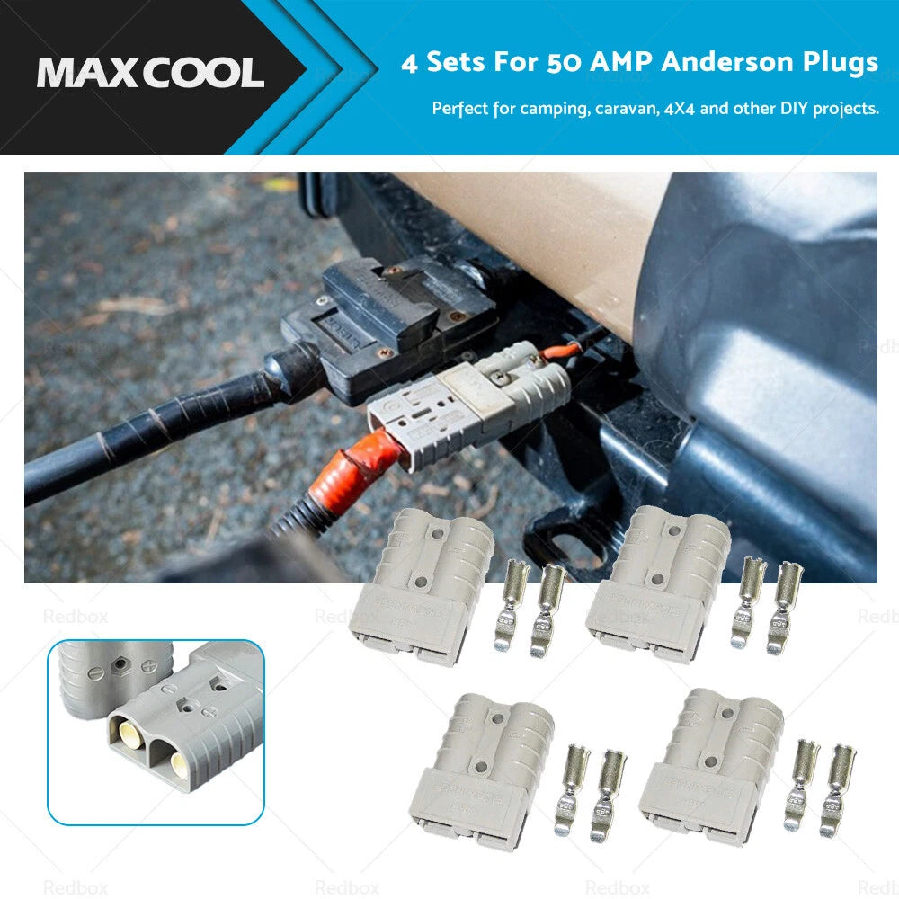 50 Amp Anderson Plug Terminals for 4WD Caravan Camping Solar
