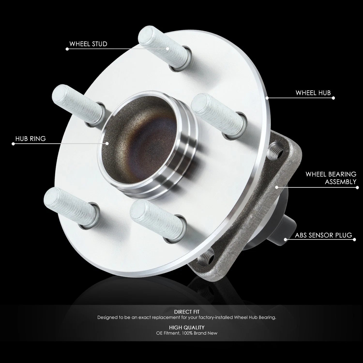Set of 2 Wheel Bearing Hubs for Pontiac Vibe/Scion tC/Corolla (2000–2010)