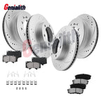 Front Rear Drilled Rotors Ceramic Brake Pads for Toyota Sequoia (2001–2003)