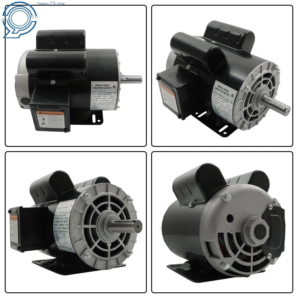 5HP Electric Motor 3450 RPM 1 Phase 208V-230V 5/8" Shaft 56 Frame CW/CCW