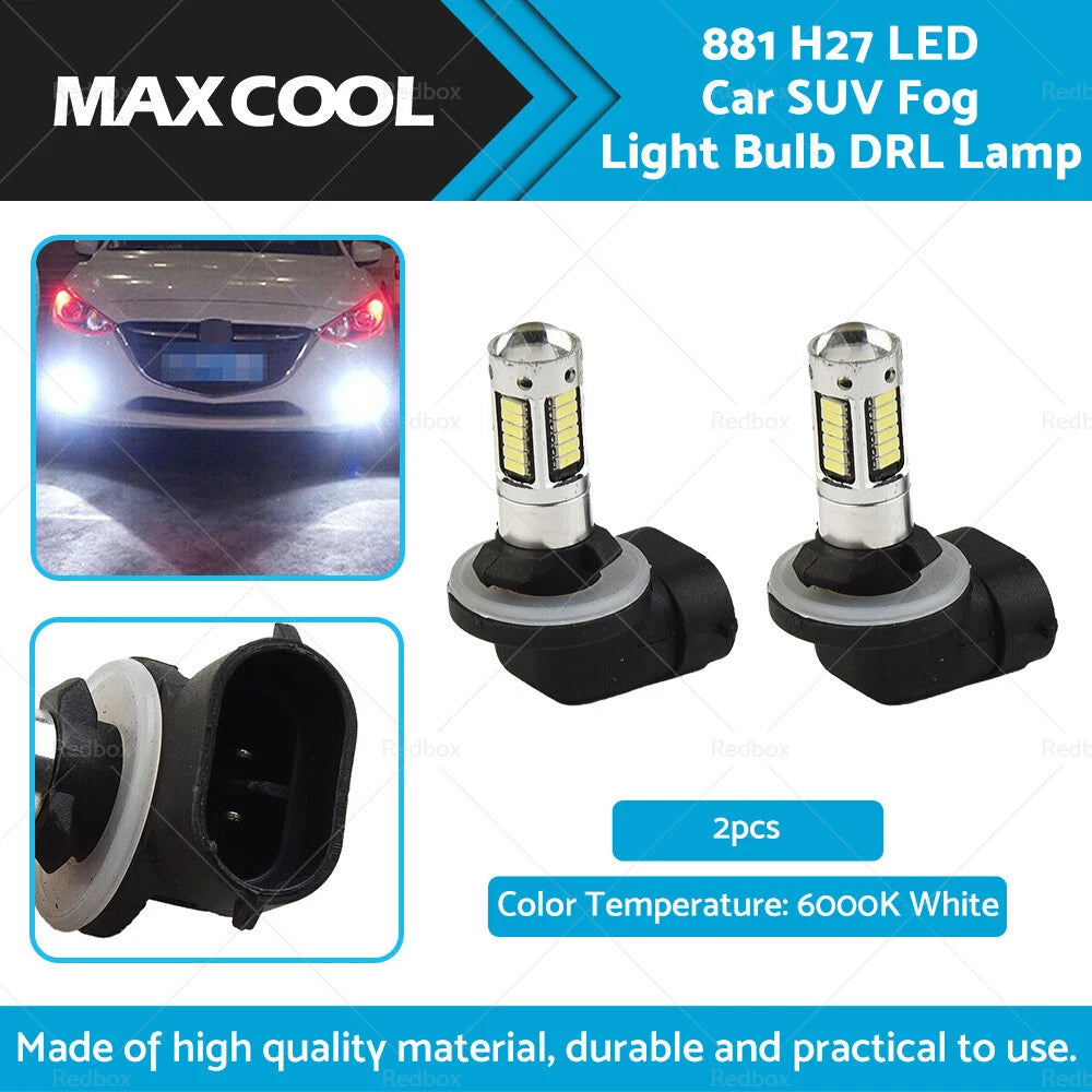 2X 881 H27 30W 6000K White LED Fog Light Bulb for Car SUV (Fits )