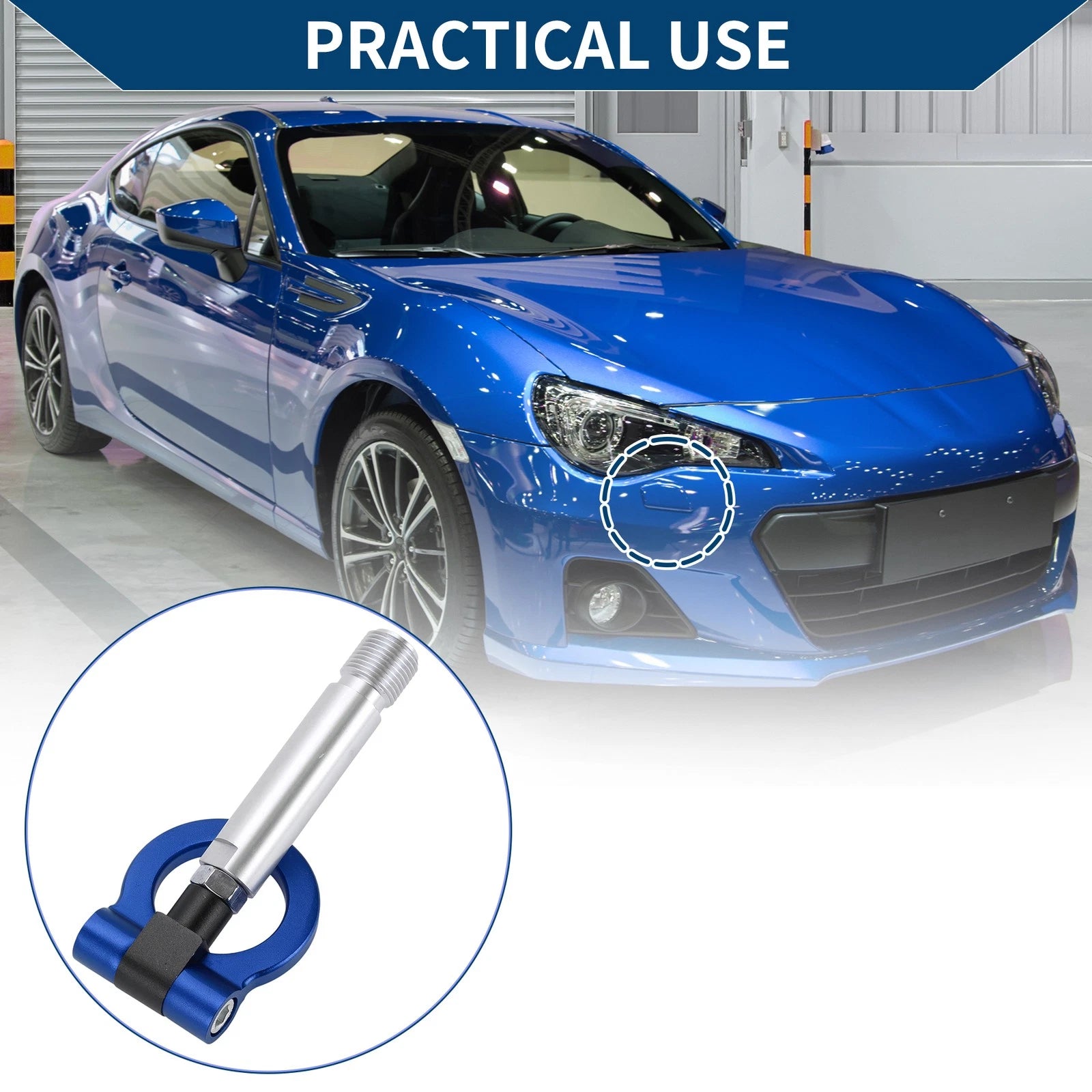 Tow Hook for Toyota Yaris (2023) - Metal Towing Ring, 23.0cm, Blue