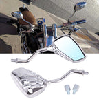 Universal Chrome Skeleton Skull Hand Rear View Side Mirrors 8MM 10MM