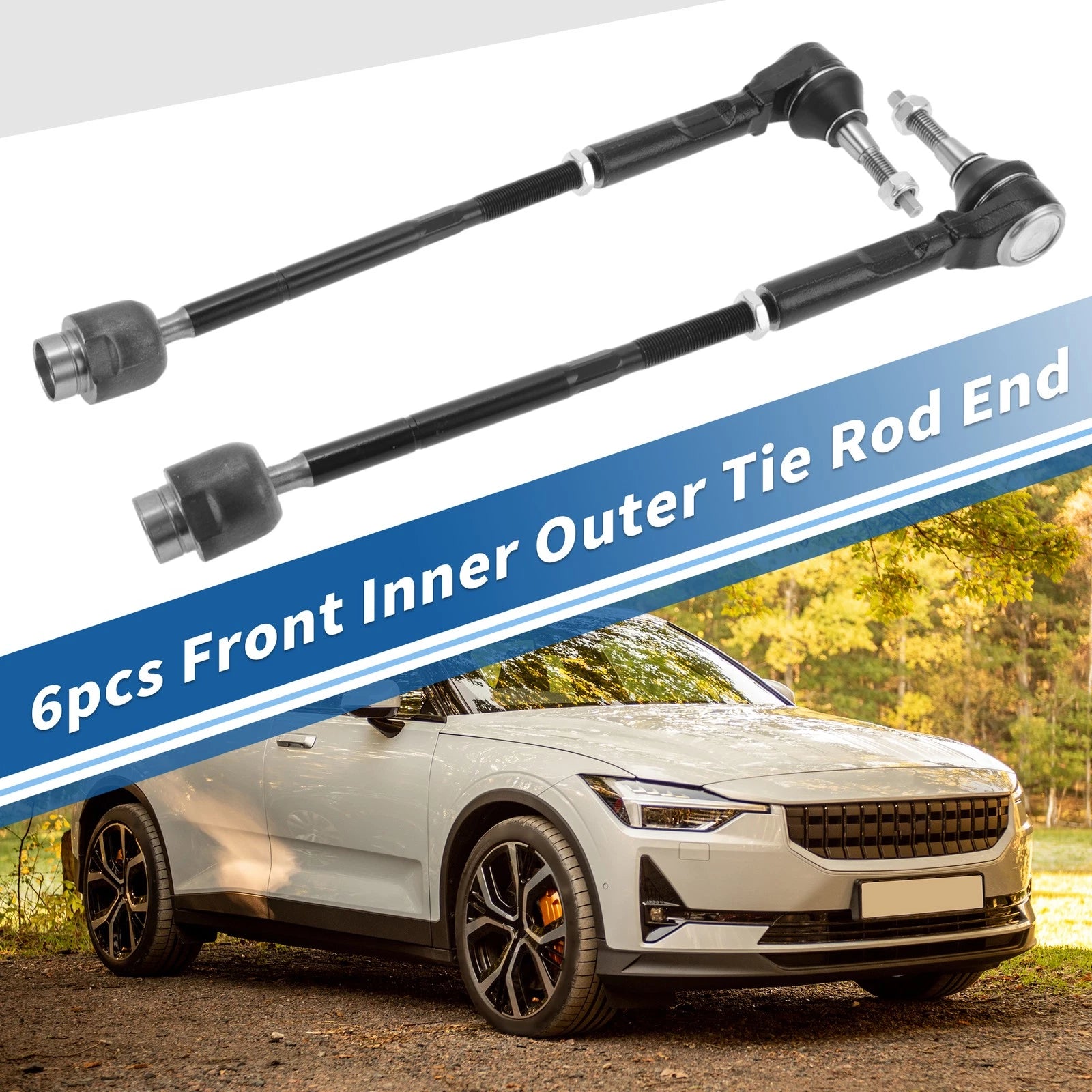 6pcs Front Inner Outer Tie Rod End Link for Pontiac G6 (2005–2010) No. ES800086