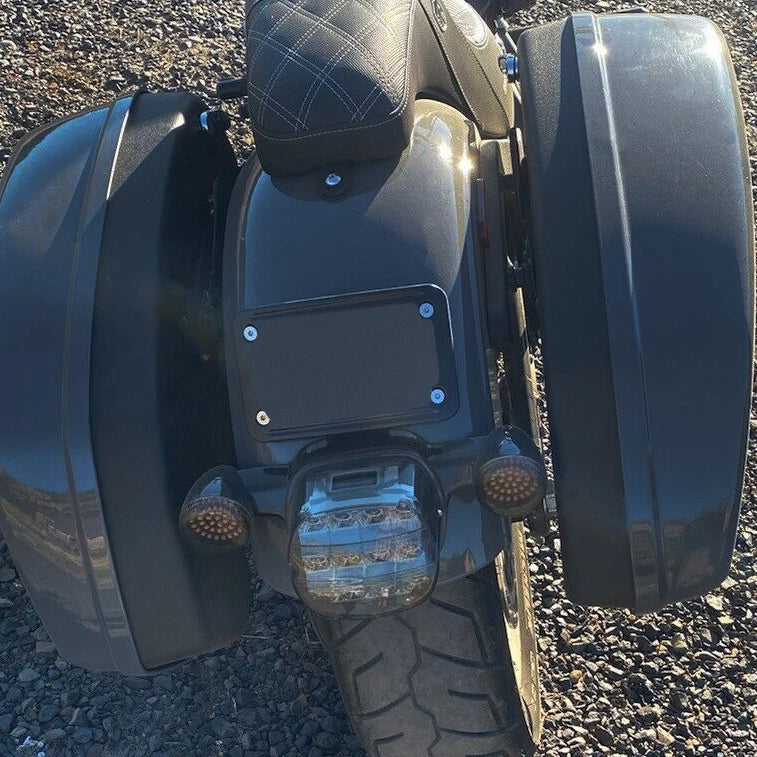 3 Hole Curved Laydown License Plate Mount Bracket for Harley Dyna XL